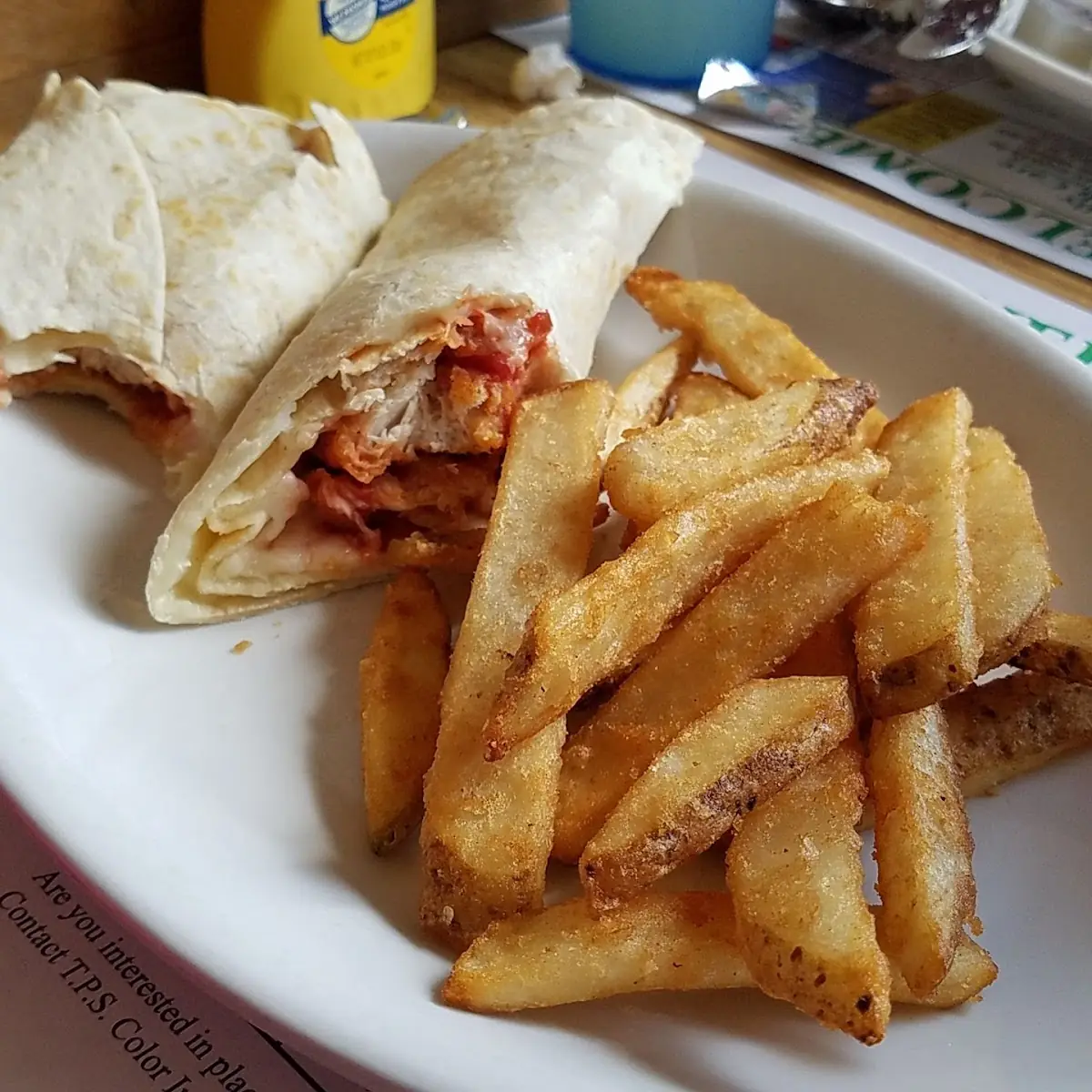 Pizza Wrap and Fries