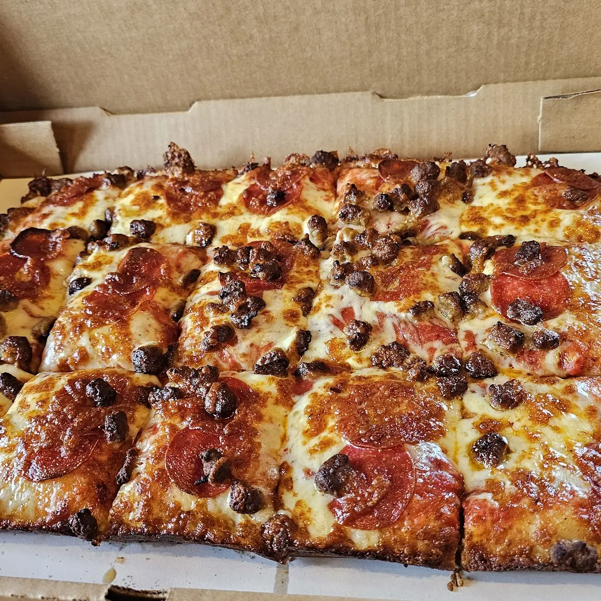 Pepperoni Pizza with Breakfast Bacon