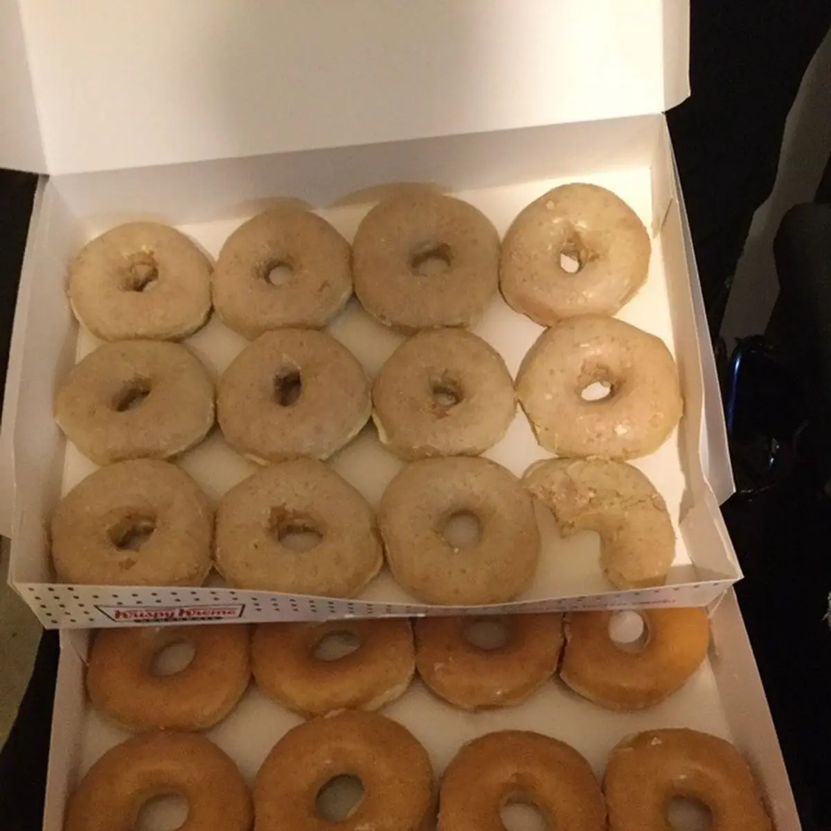 A Dozen Lemon Glazed Donuts and a Dozen Plain Glazed Donuts