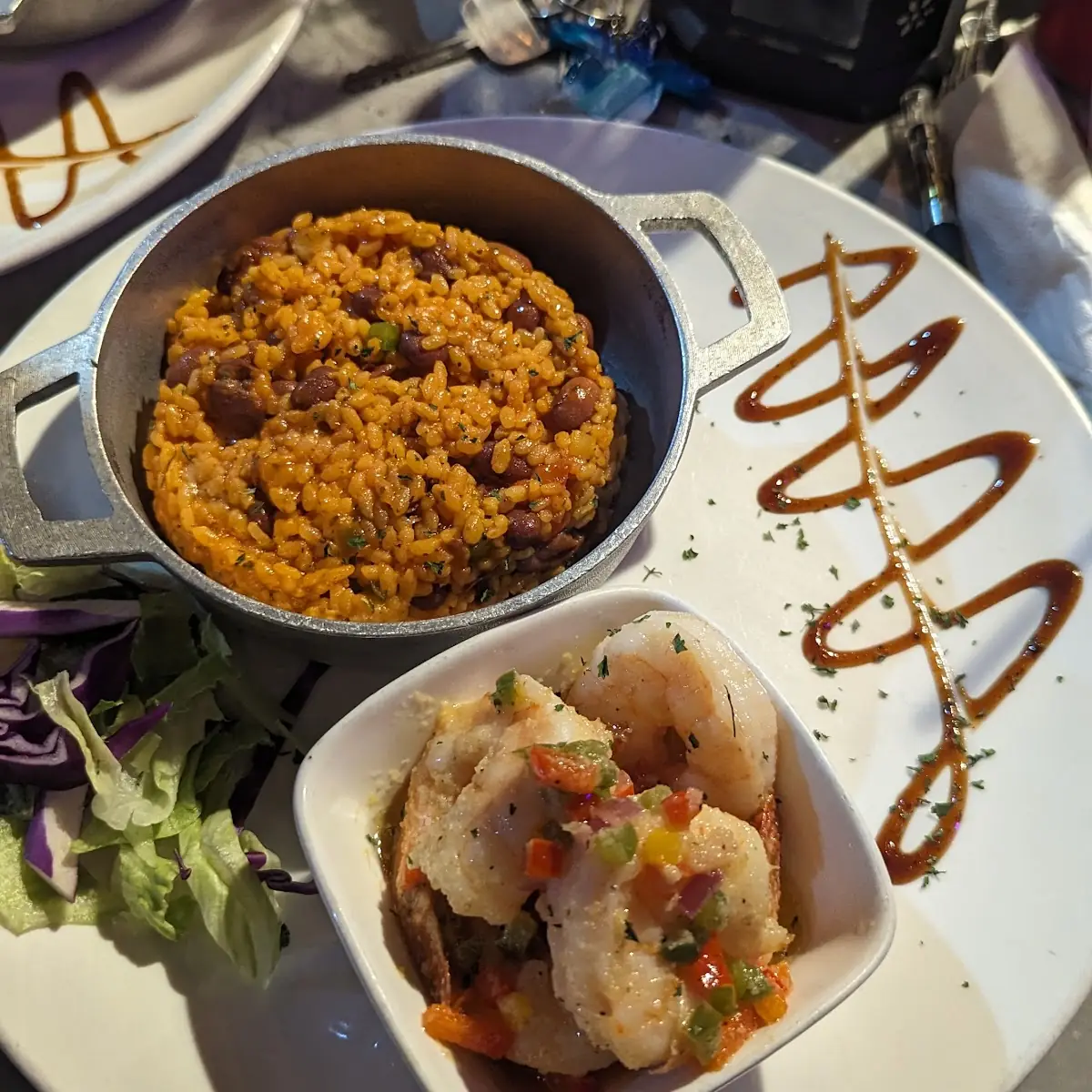 Garlic Shrimp with Rice & Beans