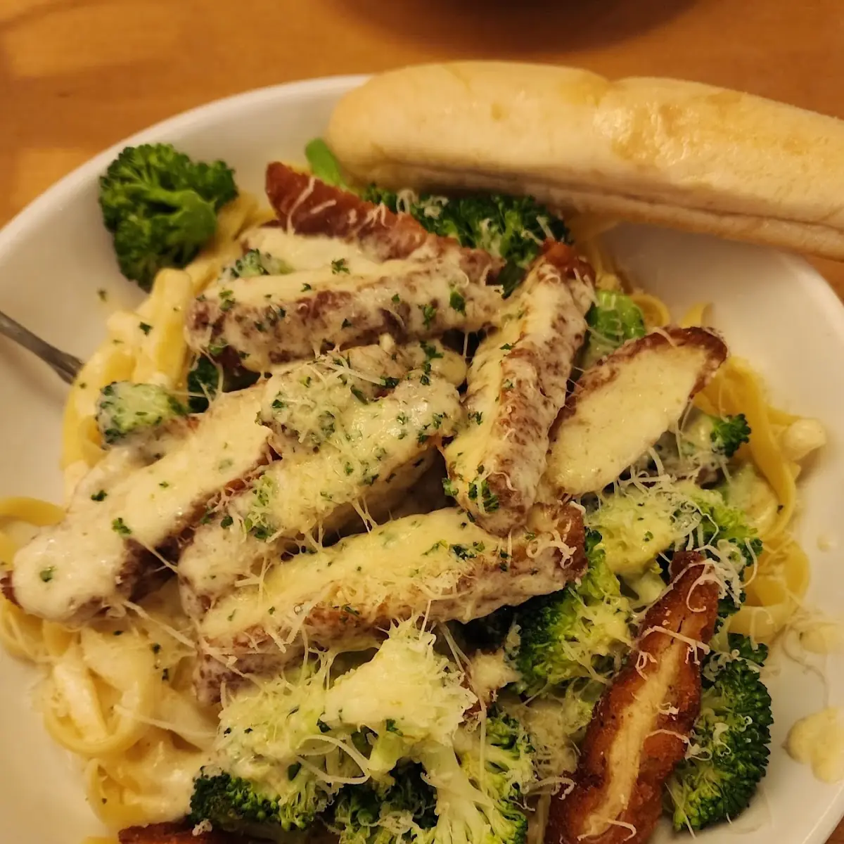 Crispy Chicken Alfredo with Broccoli