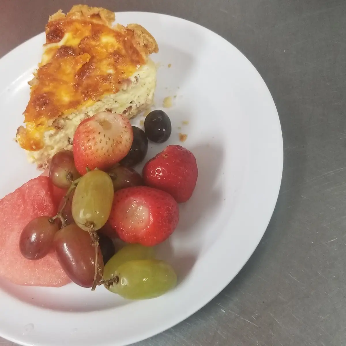 Quiche and Fresh Fruit Special