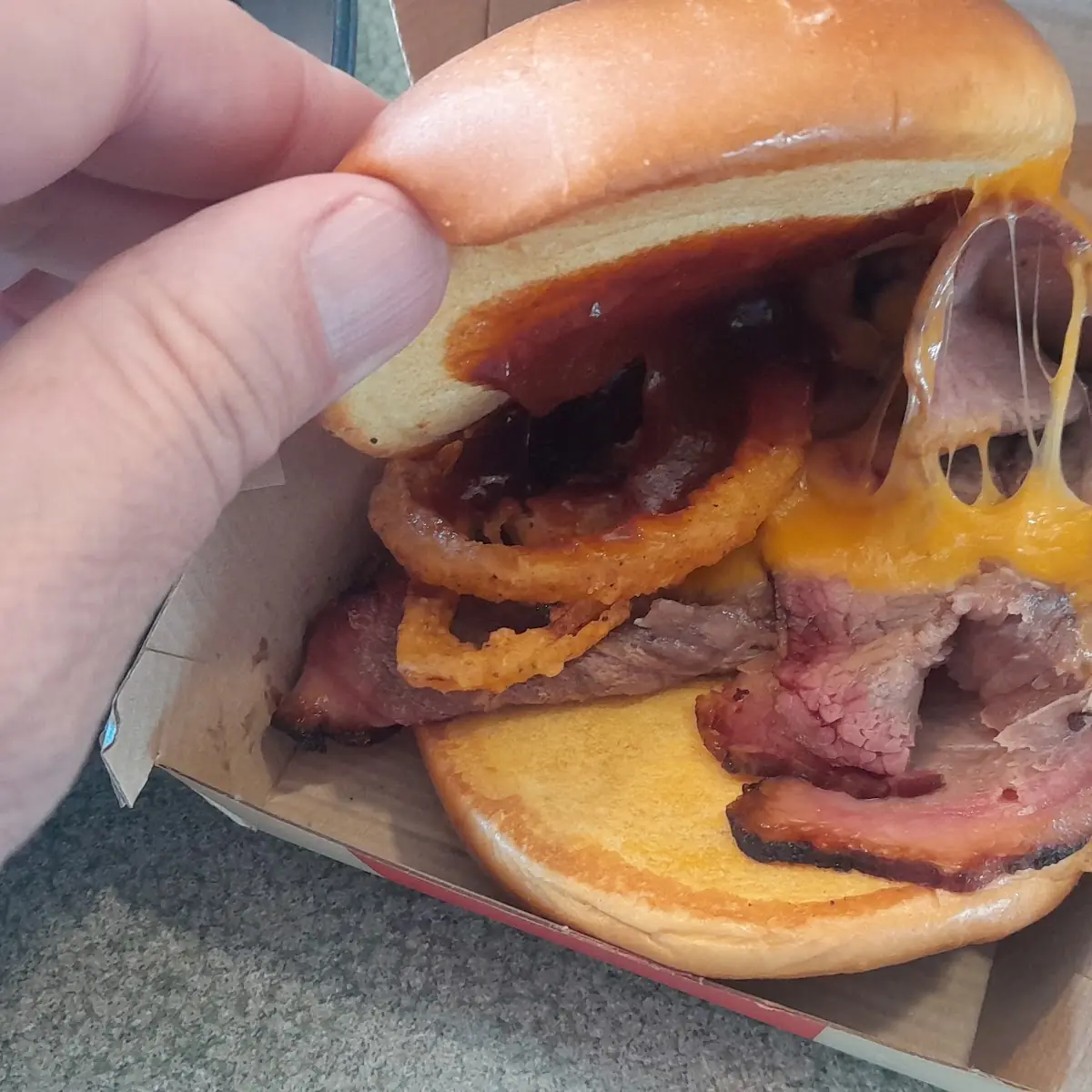 Quarter Pound Chopped Brisket Sandwich