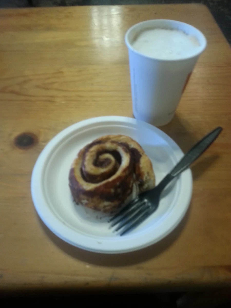 Cappuccino and Cinnamon Roll