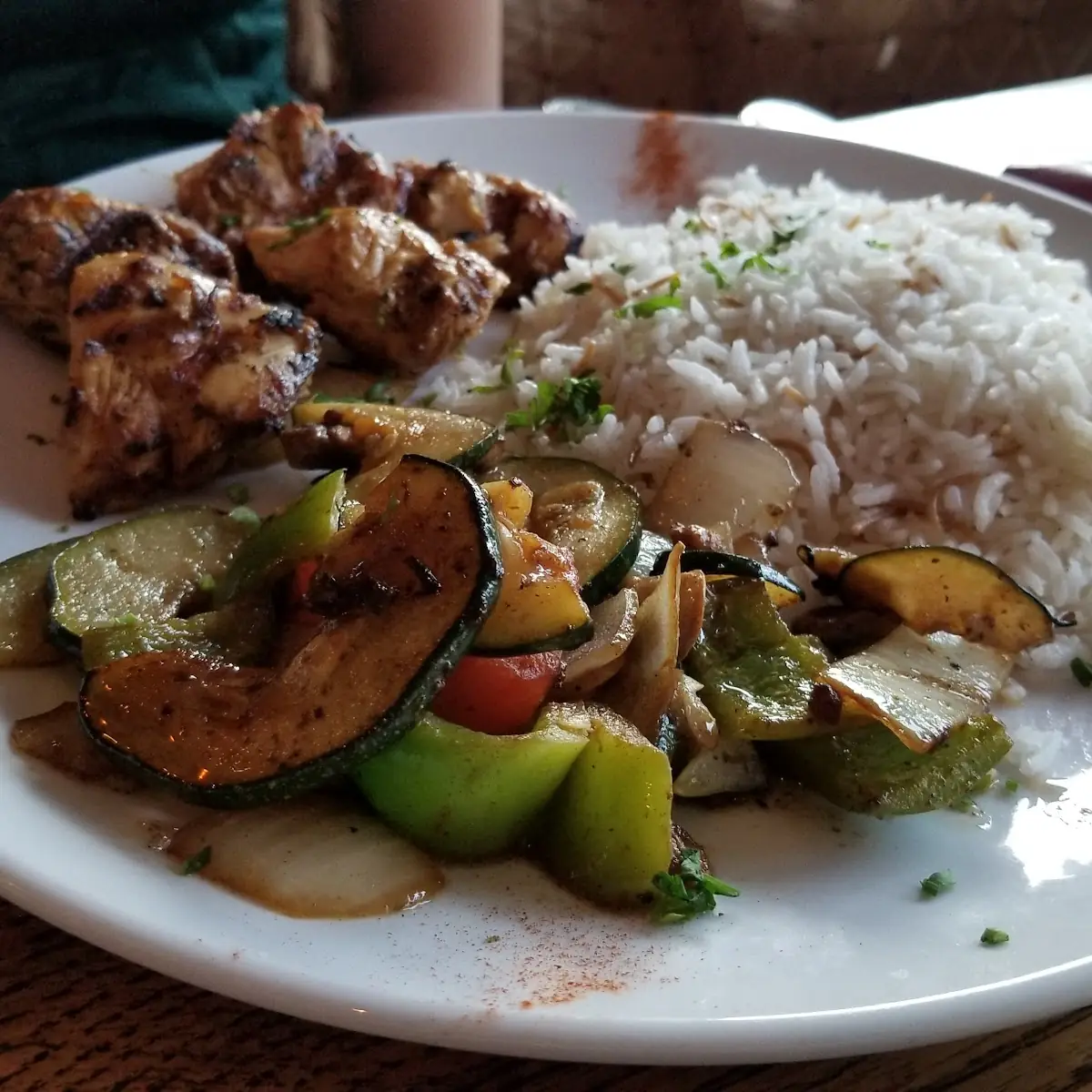 Grilled Chicken and Vegetables with Rice