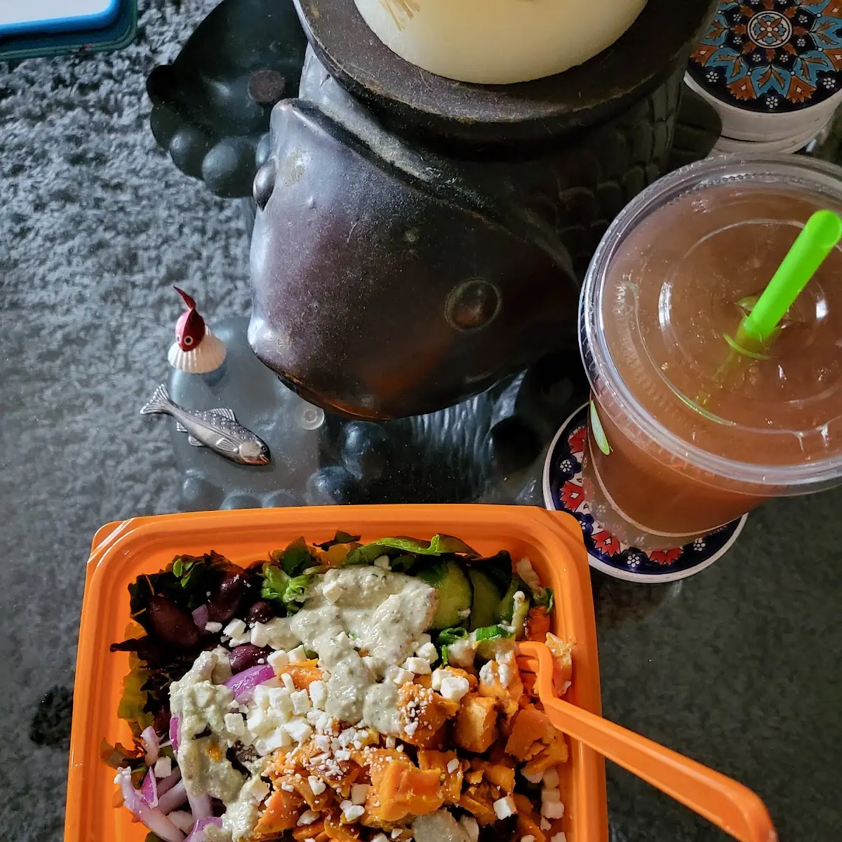 Greek Salad with Sweet Potatoes