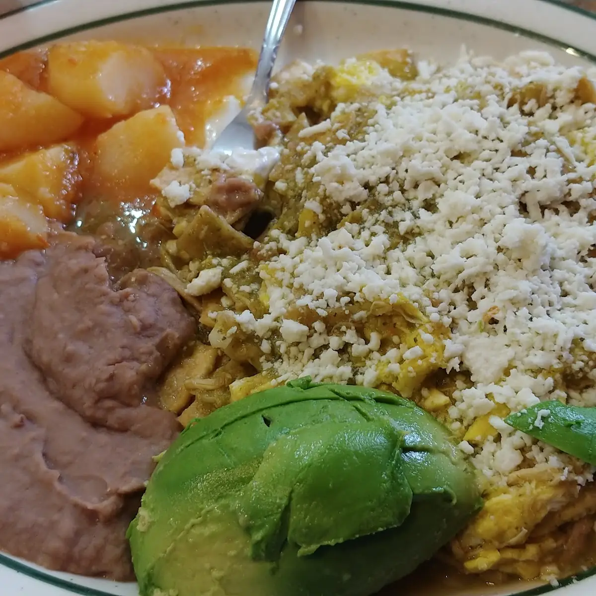 Green Chilaquiles with Egg and Chicken