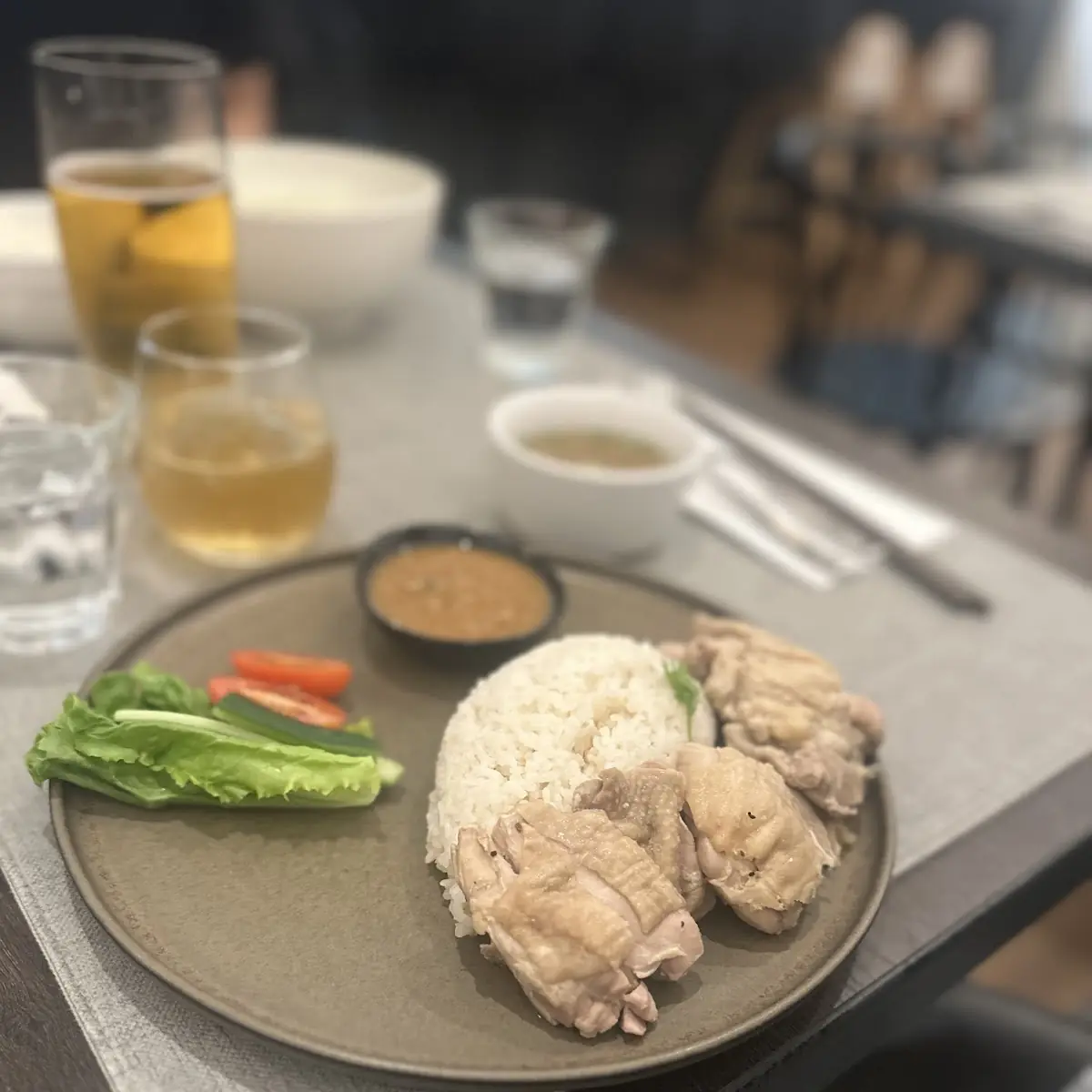 Chicken Rice with Miso-Ginger Sauce