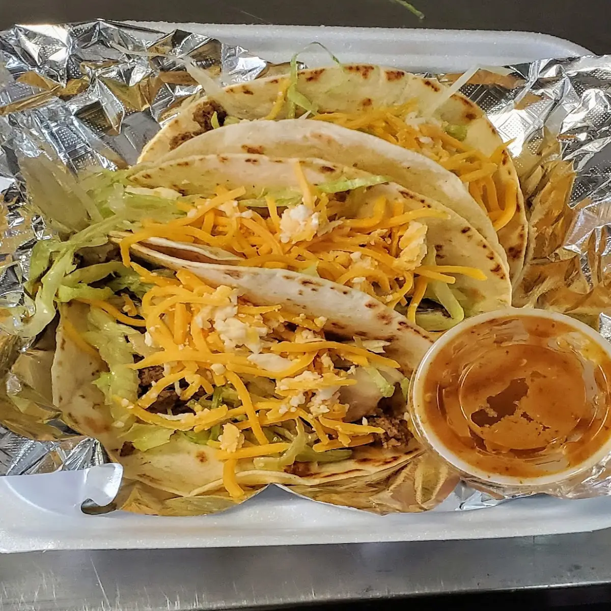 Beef Tacos and Crab Empanada