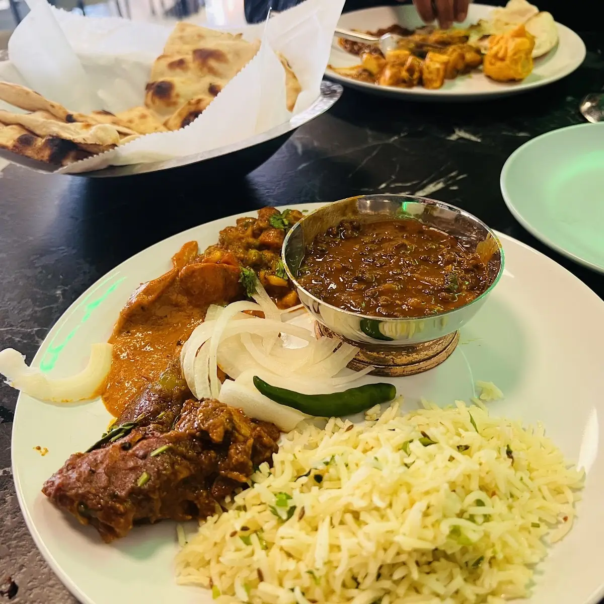 Assorted Indian Curry Sampler Platter