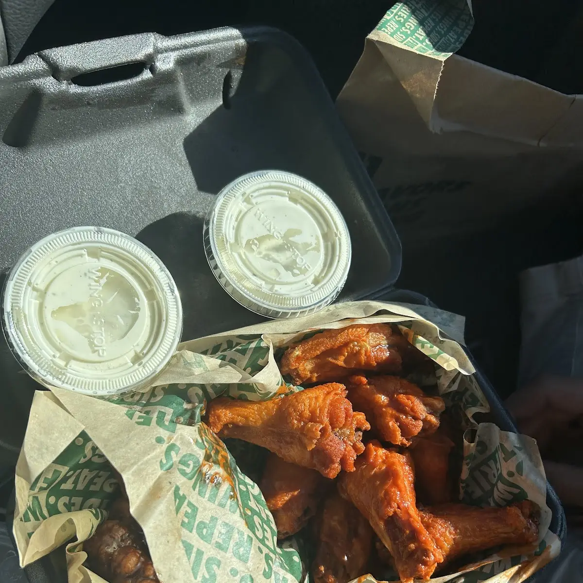 Half BBQ and Half Hot Wings