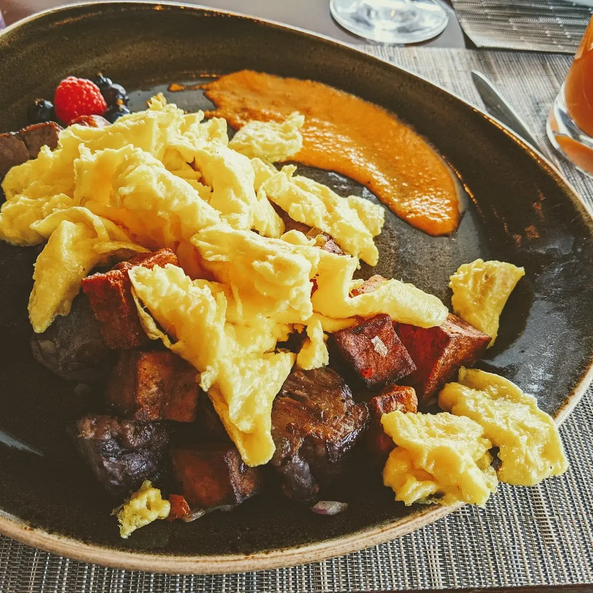 Short Rib Hash with Scrambled Eggs