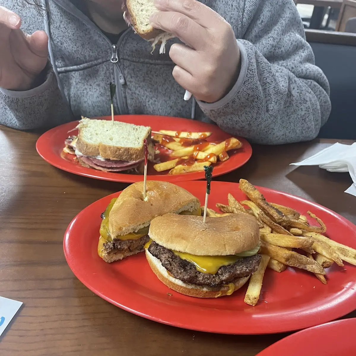 Cheddar and Swiss Bacon Burger