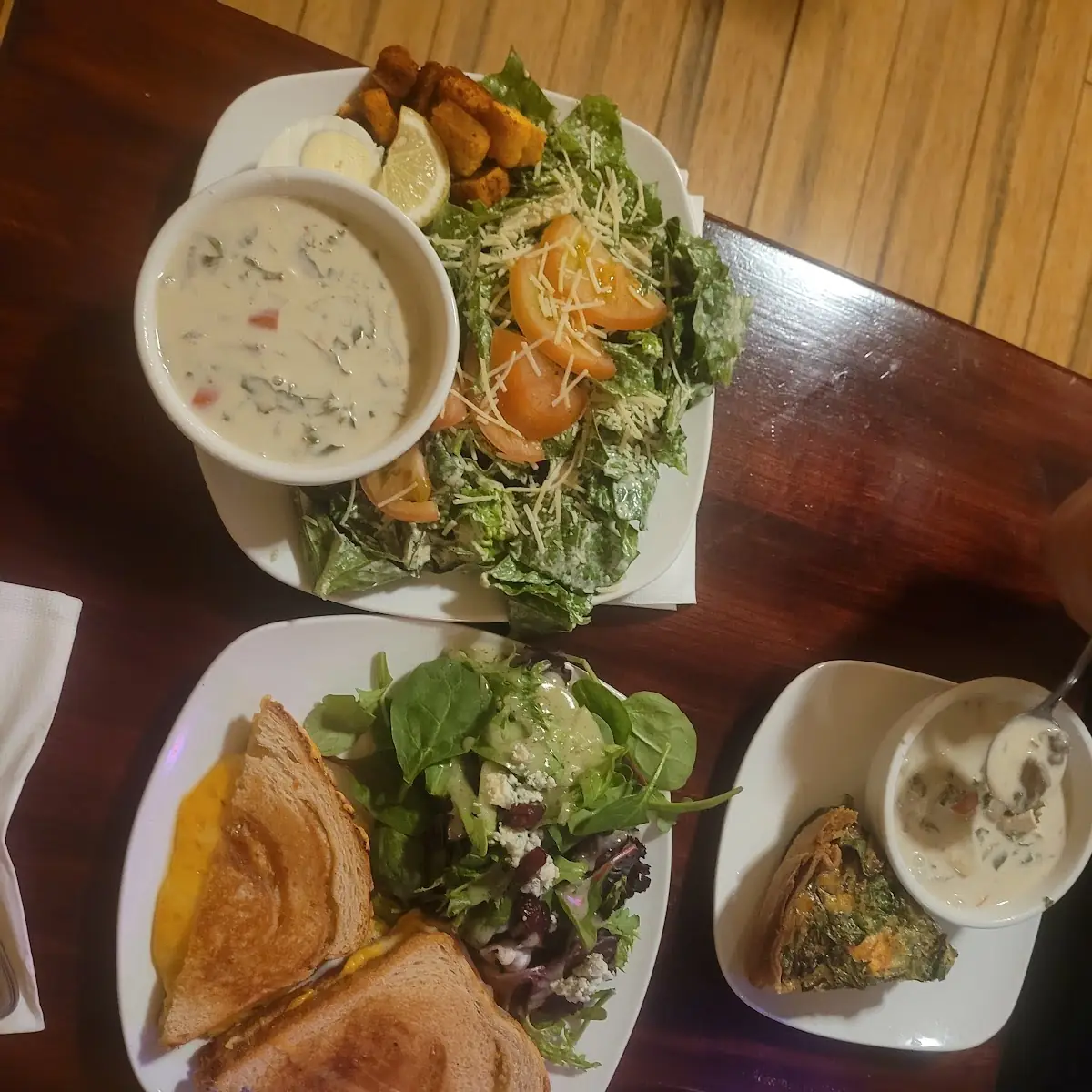 Grilled Cheese Sandwich and Salad