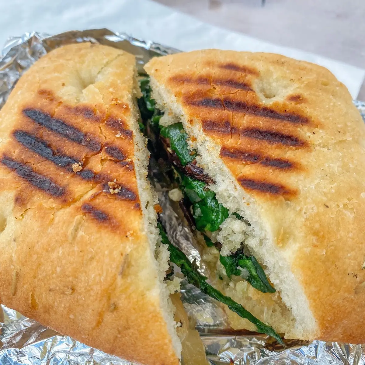 Olive Oil on Herbed Focaccio Veggie Wrap