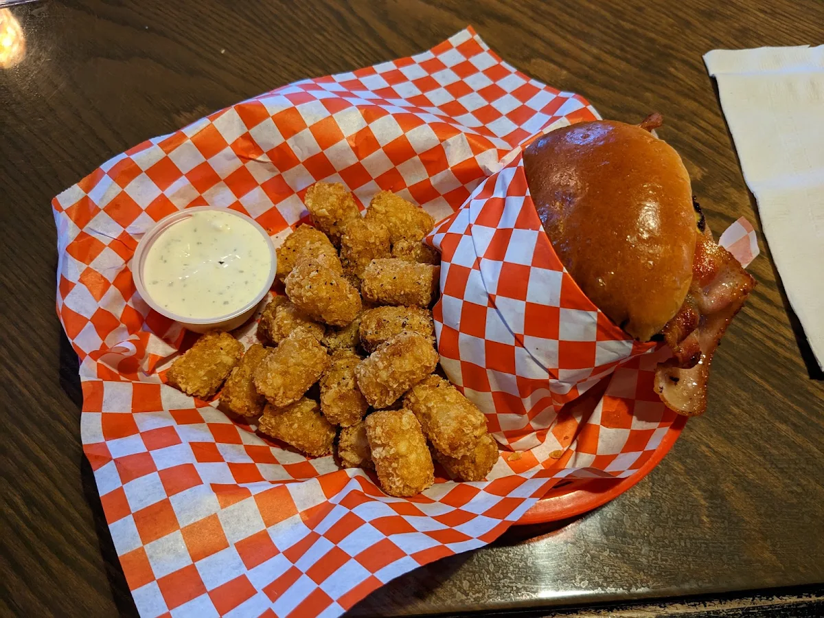 Bacon Cheeseburger with Tots and Ranch Dressing