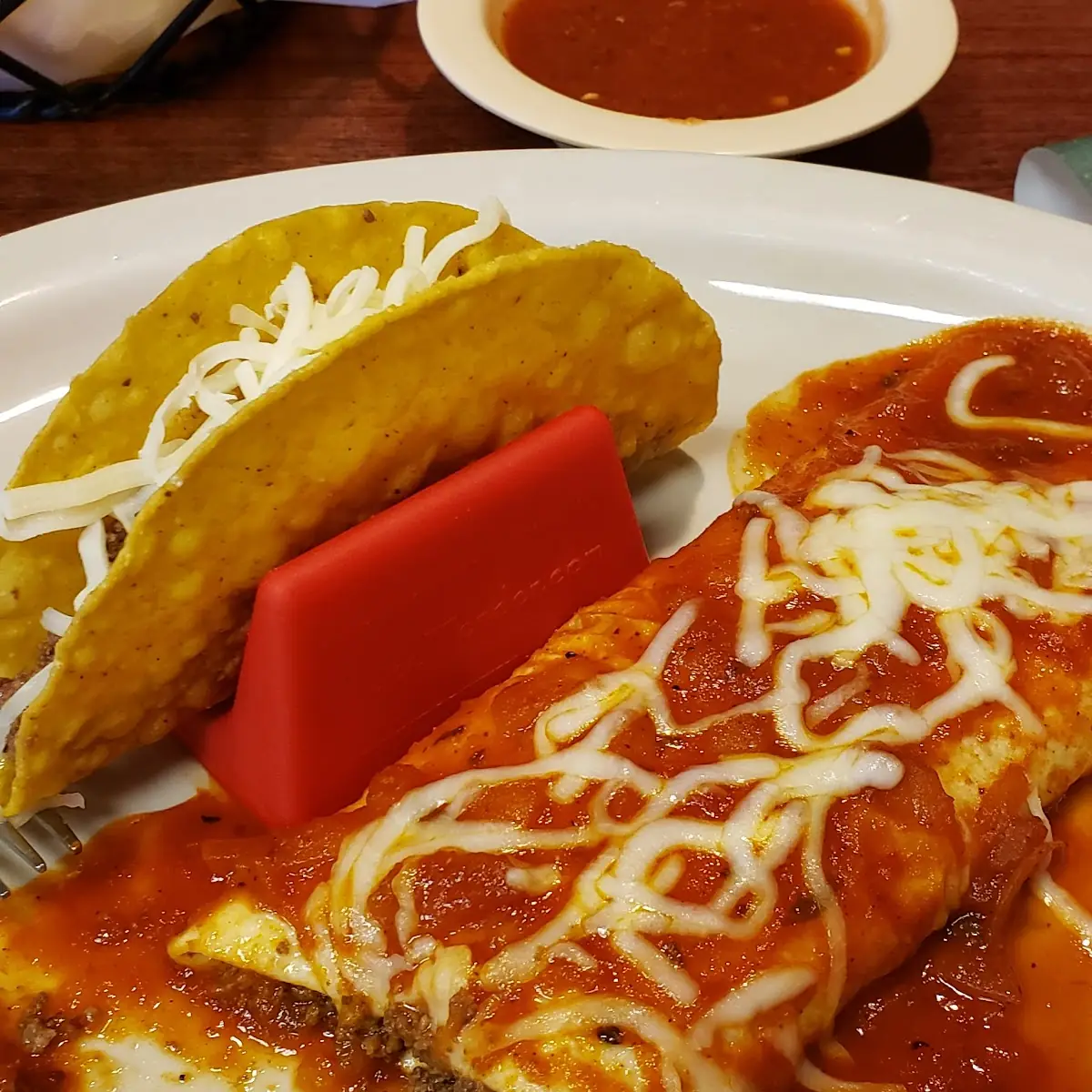 Taco and a Beef Burrito