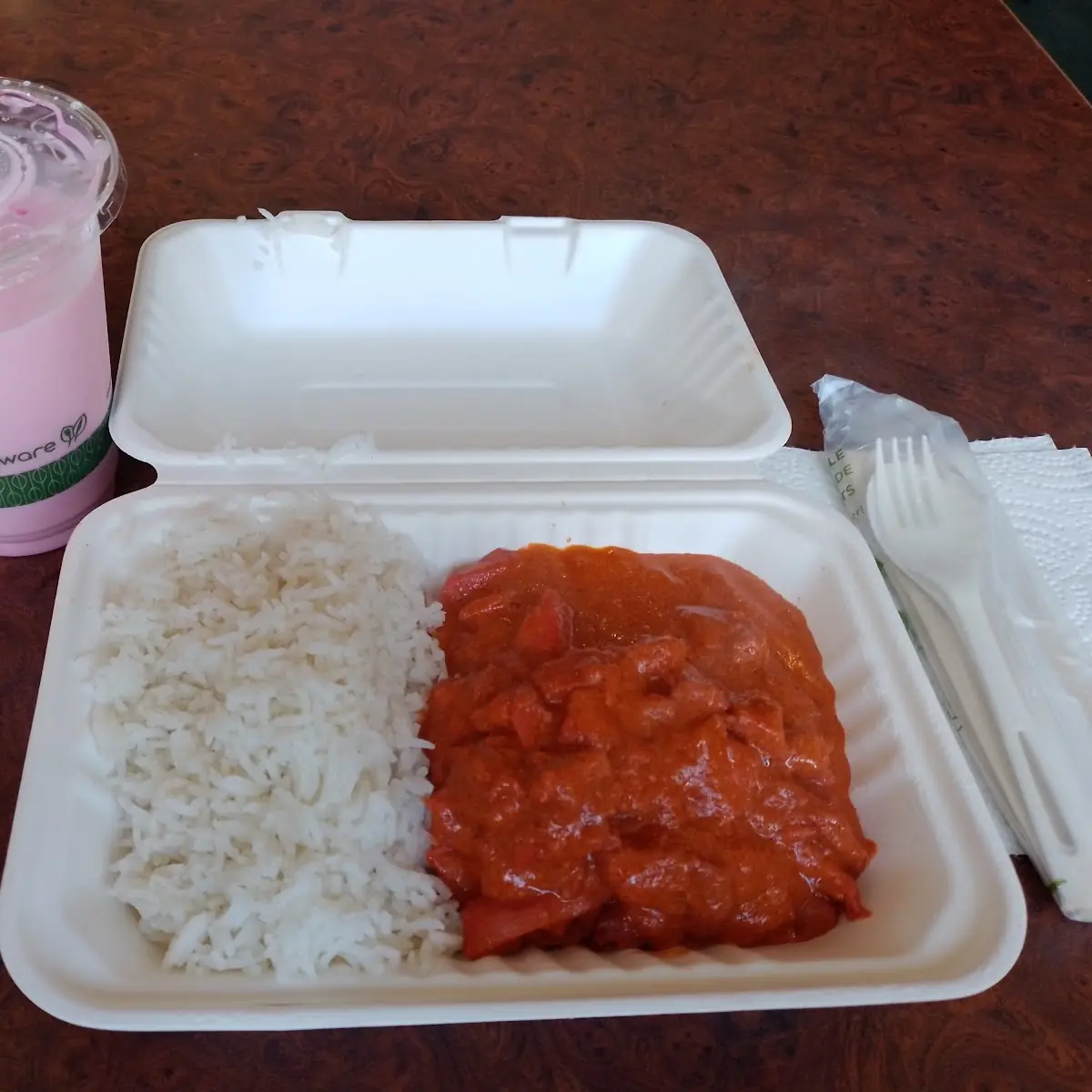Butter Chicken Rice and Milk Rosw