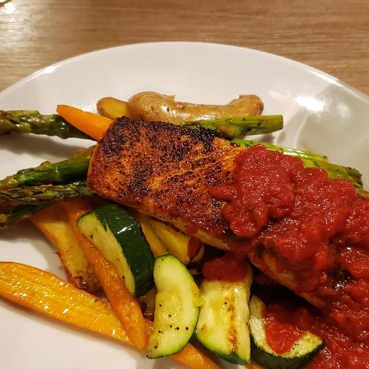 Salmon with Marinara Sauce
