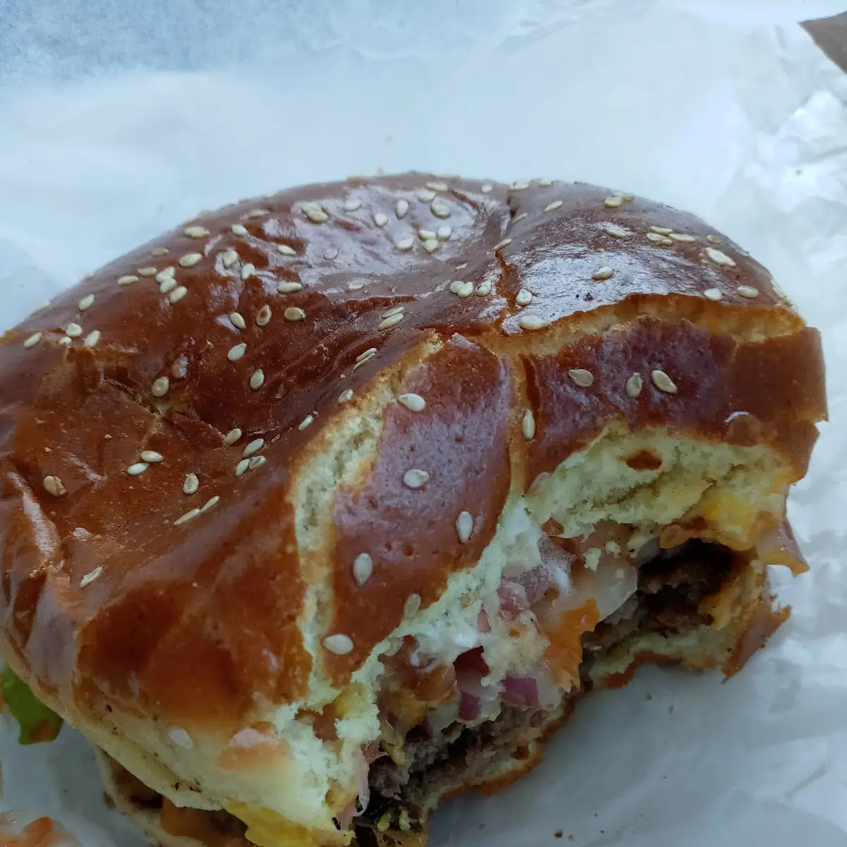 Double Cheeseburger with Lettuce Tomato Onion