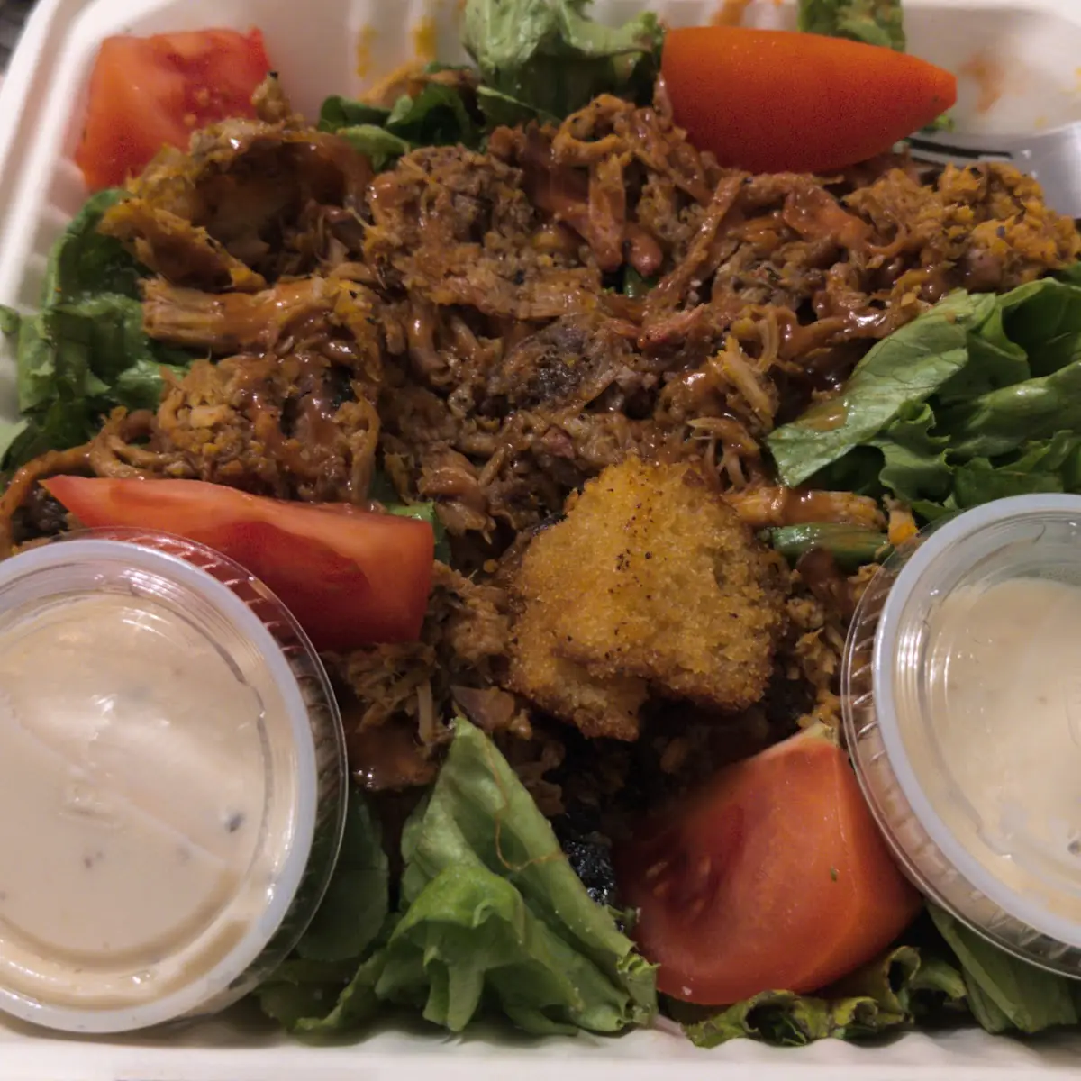 Pulled Pork Caesar Salad