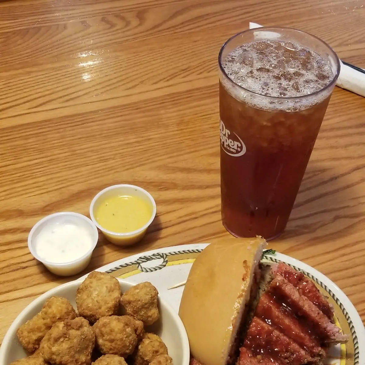 Pulled Pork and Sausage Sandwich with Fried Mushrooms