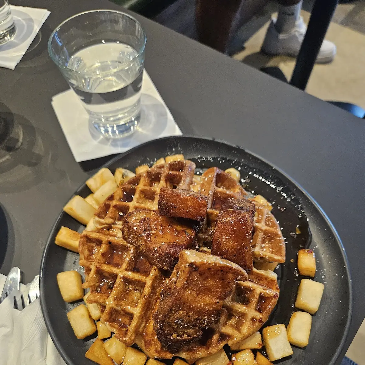 Waffles with Pork Belly