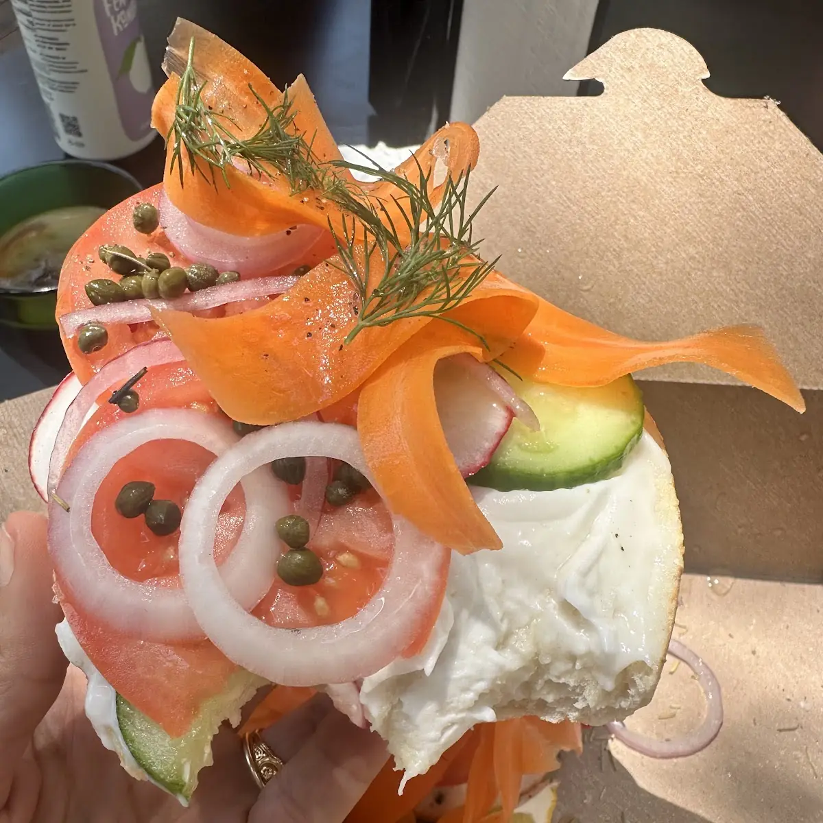 Veggie Bagel with Vegan Cream Cheese