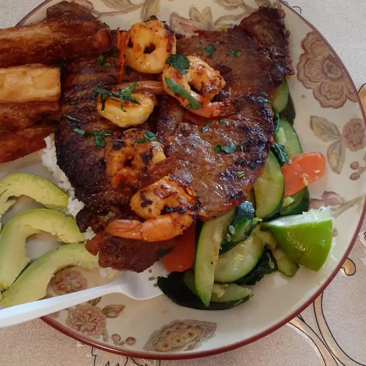 Carne Asada Con Camaron