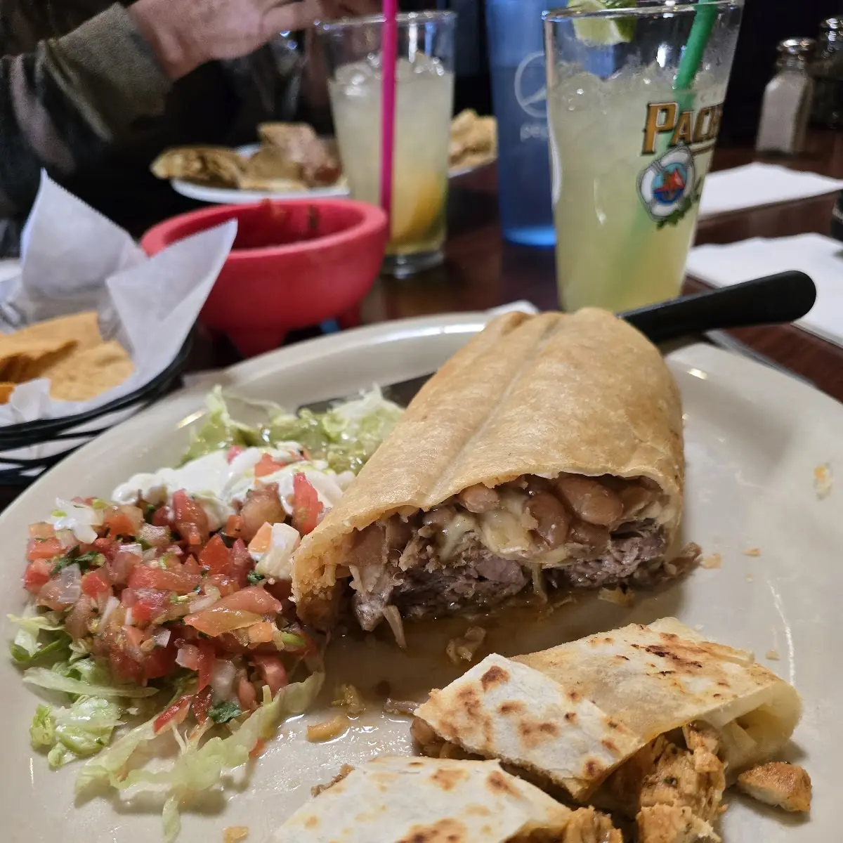 Carnita Chimichanga & Chicken Quesadilla