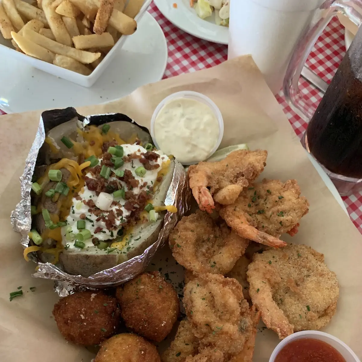 Fried Shrimp and Baked Potato