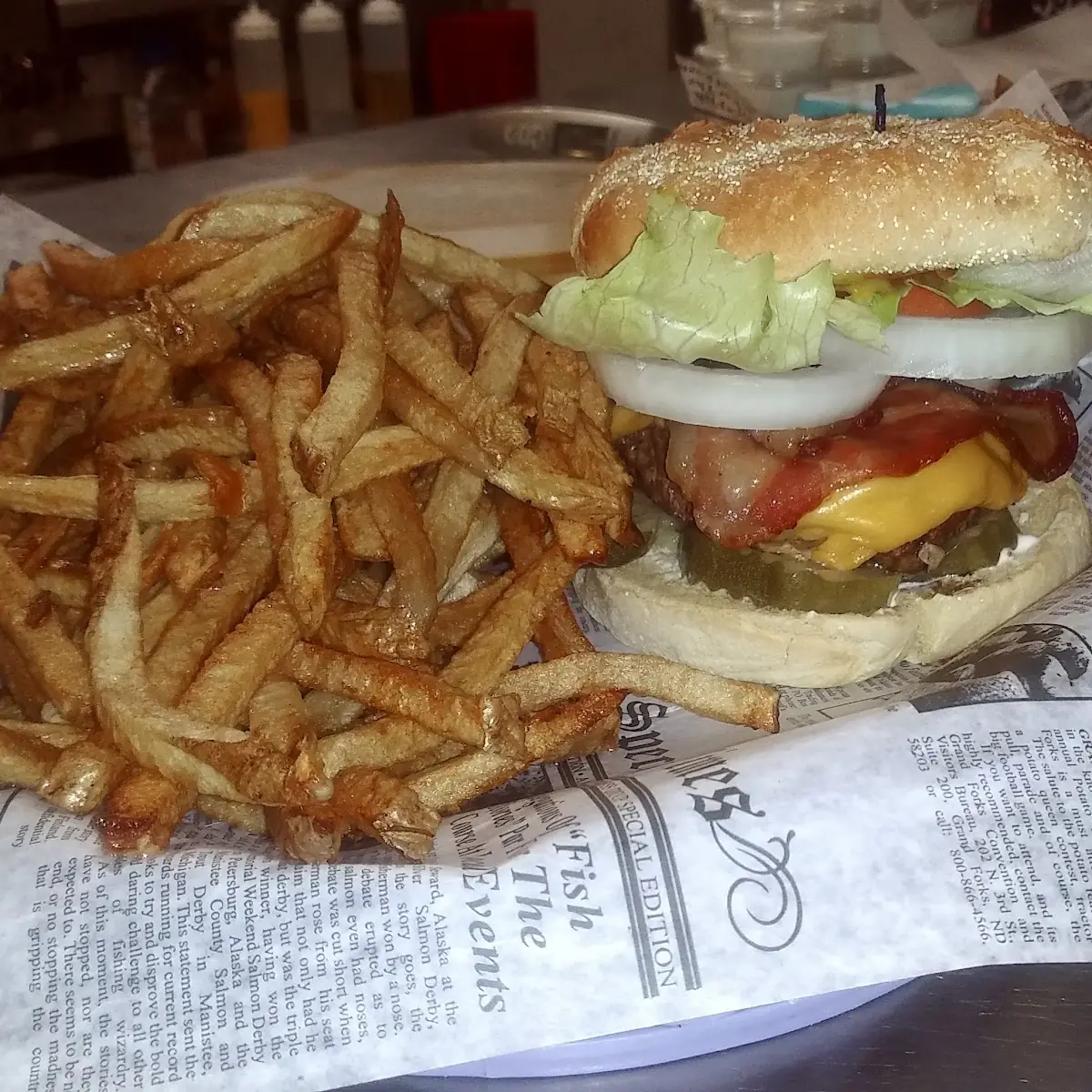 Bacon Cheeseburger and Fries
