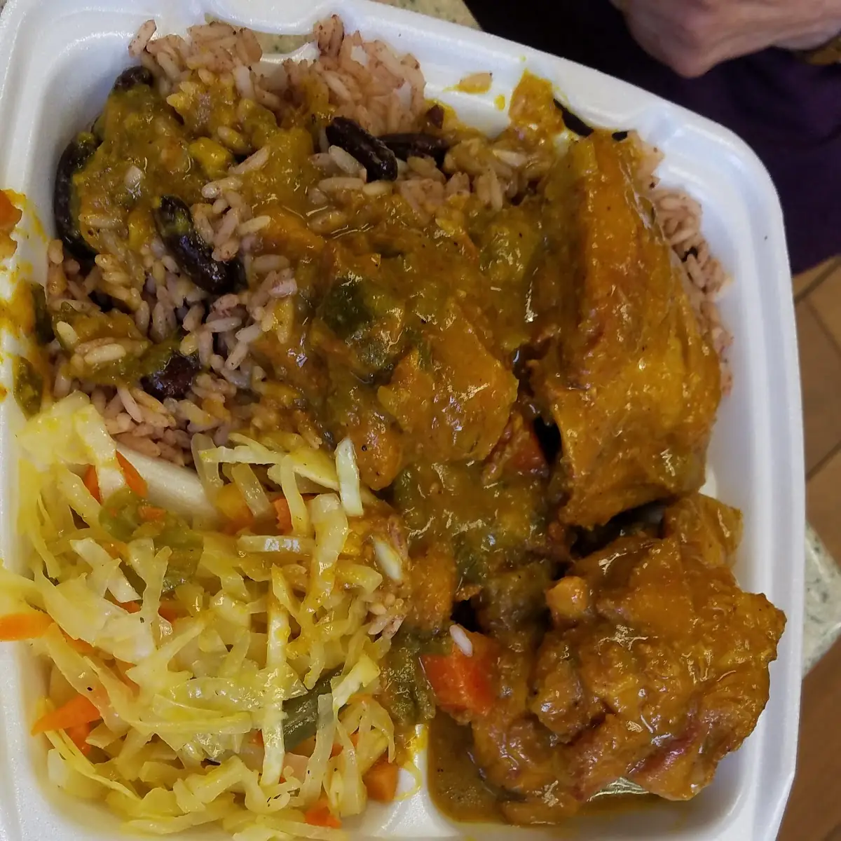Curry Chicken with Rice and Peas