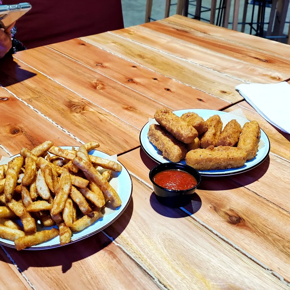 Fries and Mozzarella Cheese Sticks