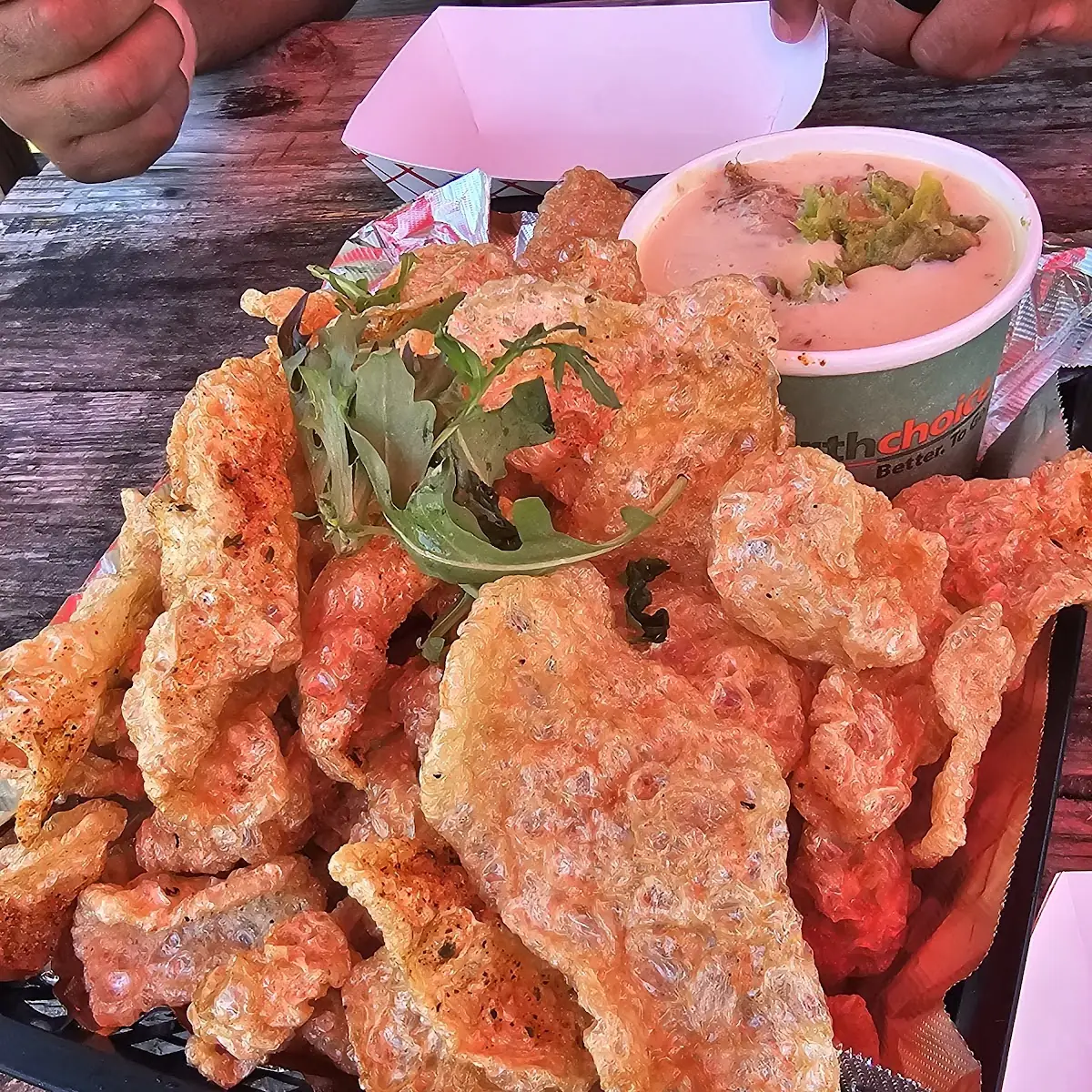 Pork Skins and Queso Dip