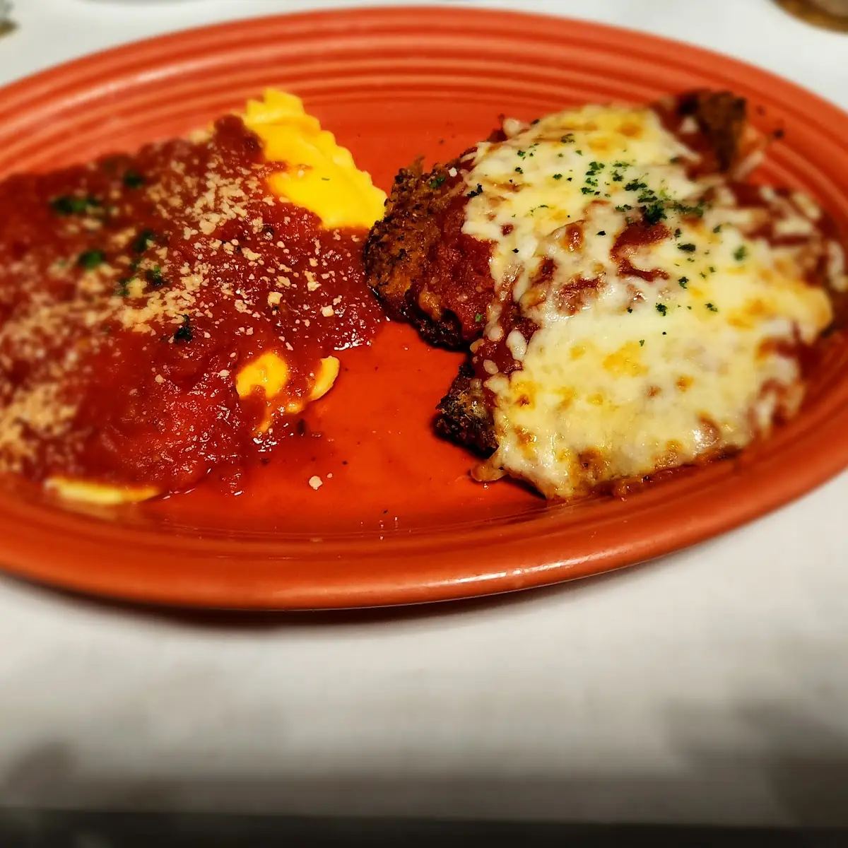 Chicken Parmesan w Cheese Ravioli