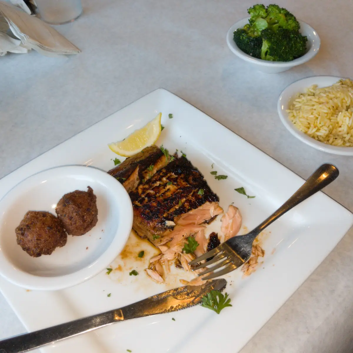 Grilled Salmon with Sides