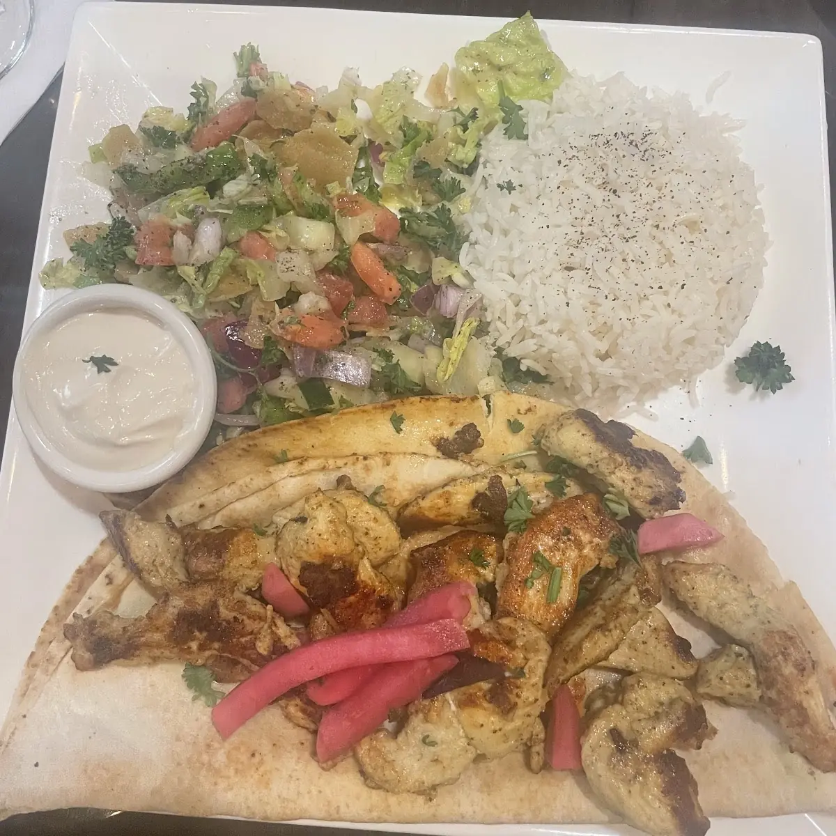 Chicken Shawarma Plate with Salad