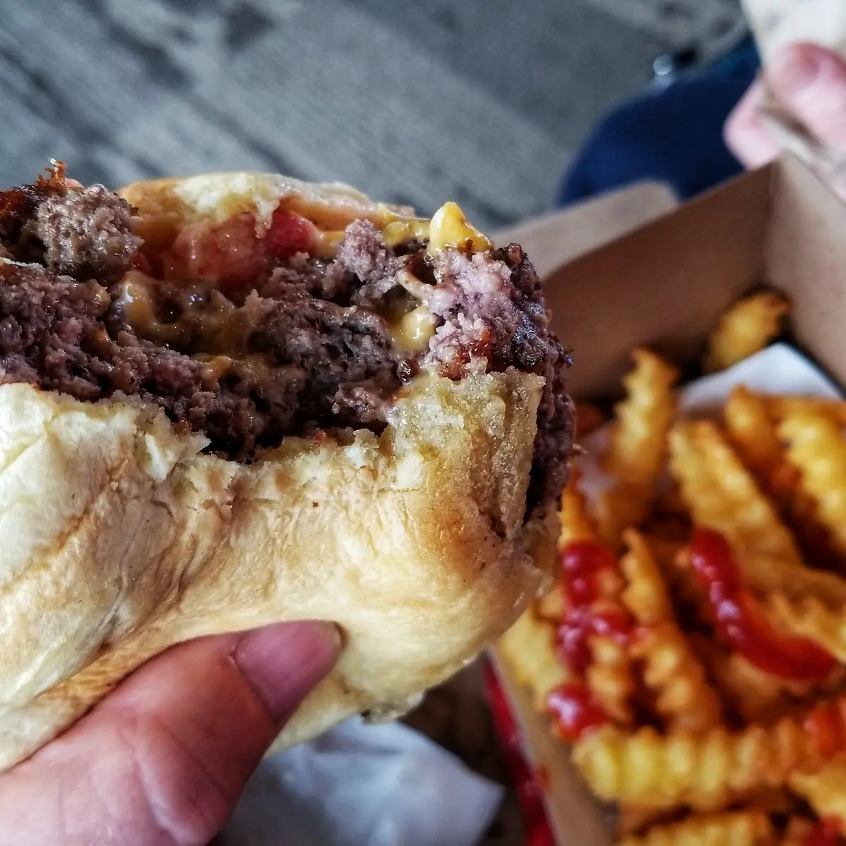 Double Cheese Burger and Fries