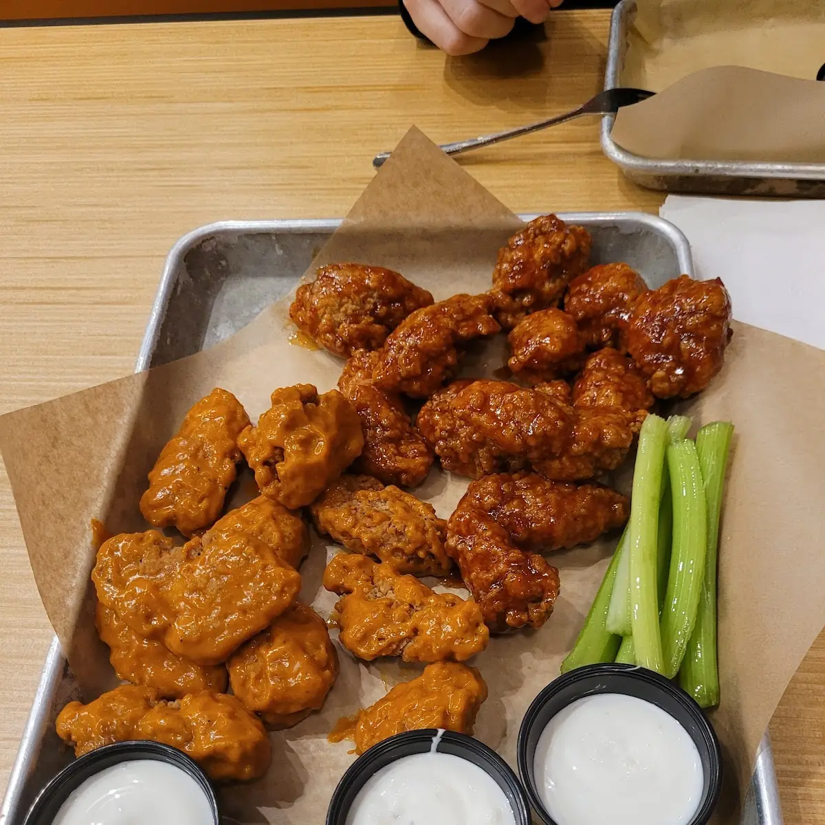 Orange Chicken and Spicy Garlic Wings