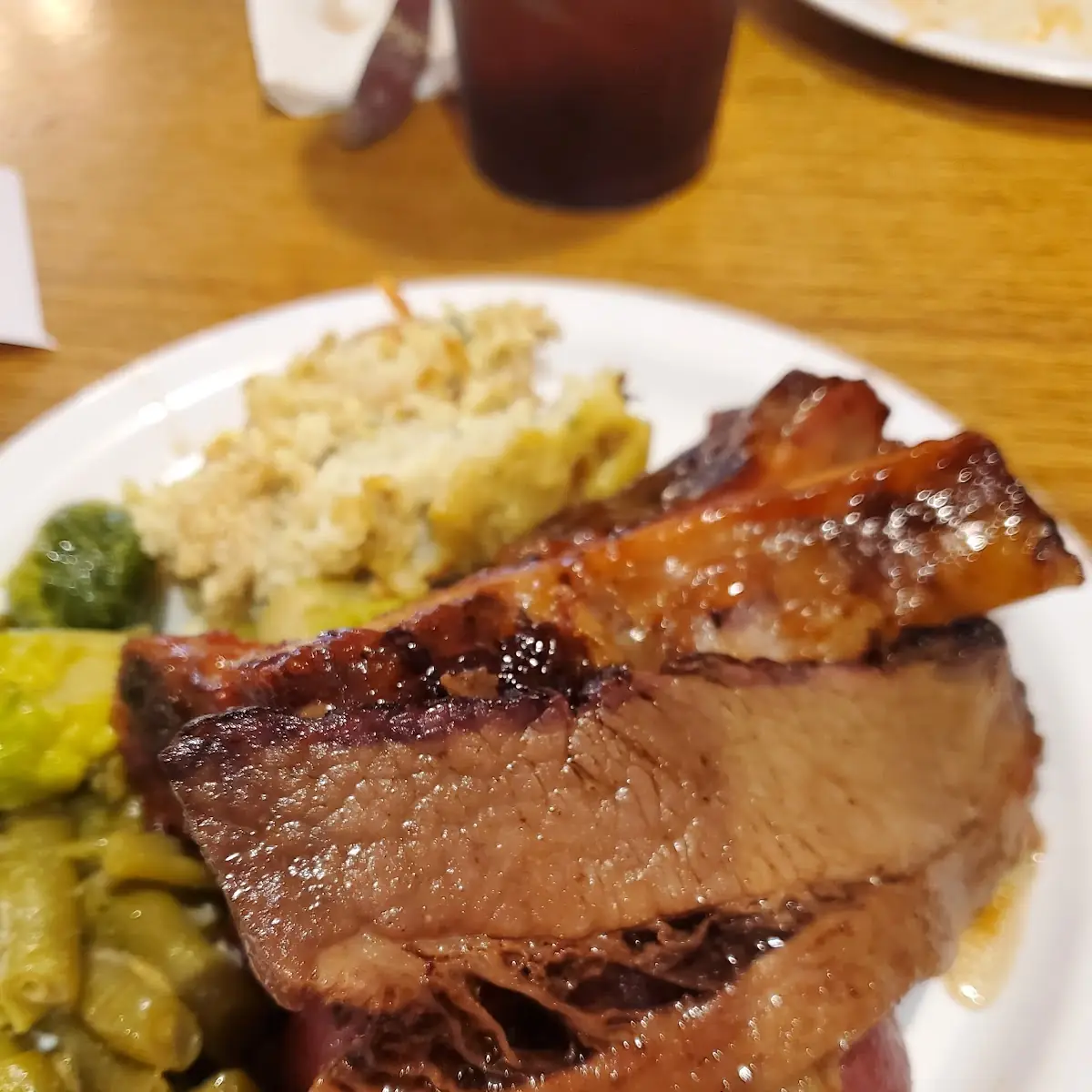 Brisket Potato Green Beans Ribs