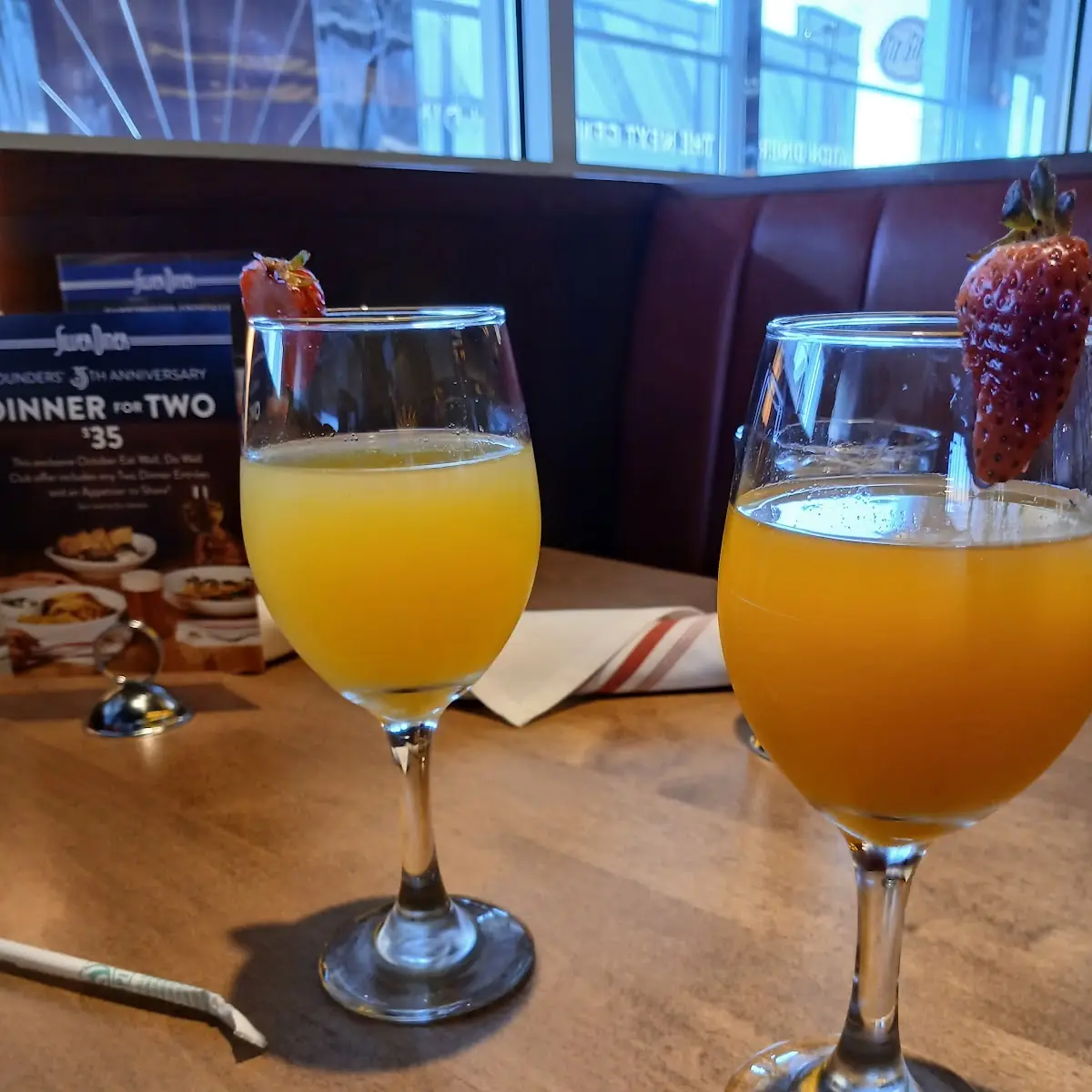 Pineapple Mimosa and a Mango Mimosa