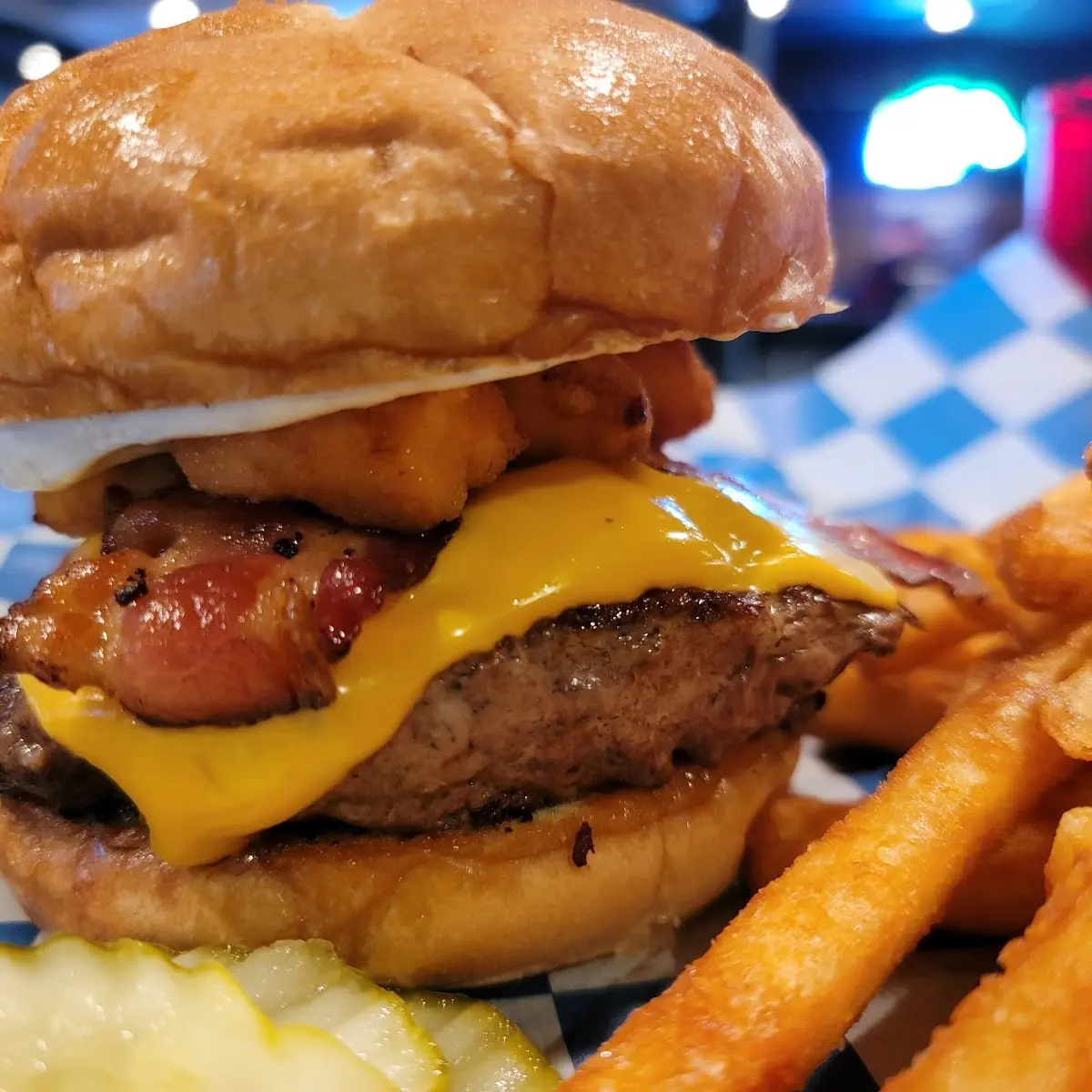 Cheese Curd Bacon Cheeseburger
