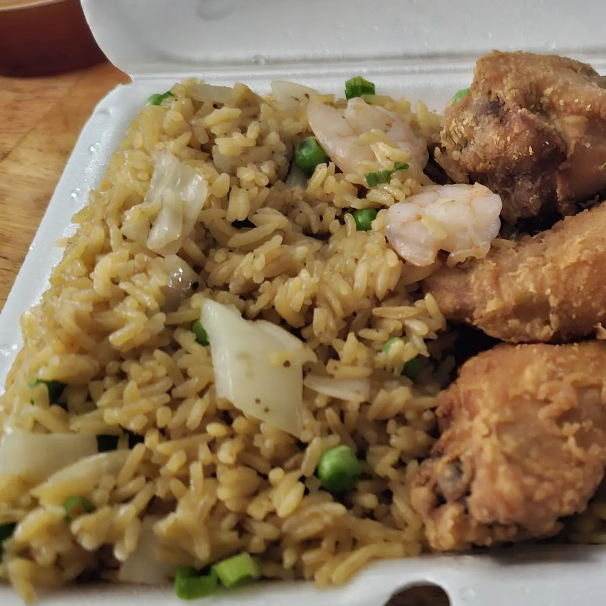 Wings and Shrimp Fried Rice