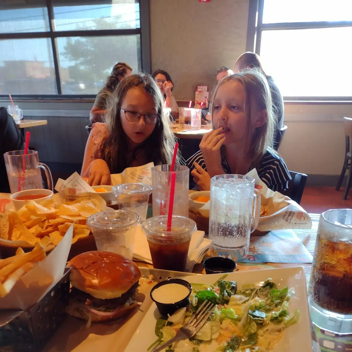 Bacon Burger Side Fry Side House Salad