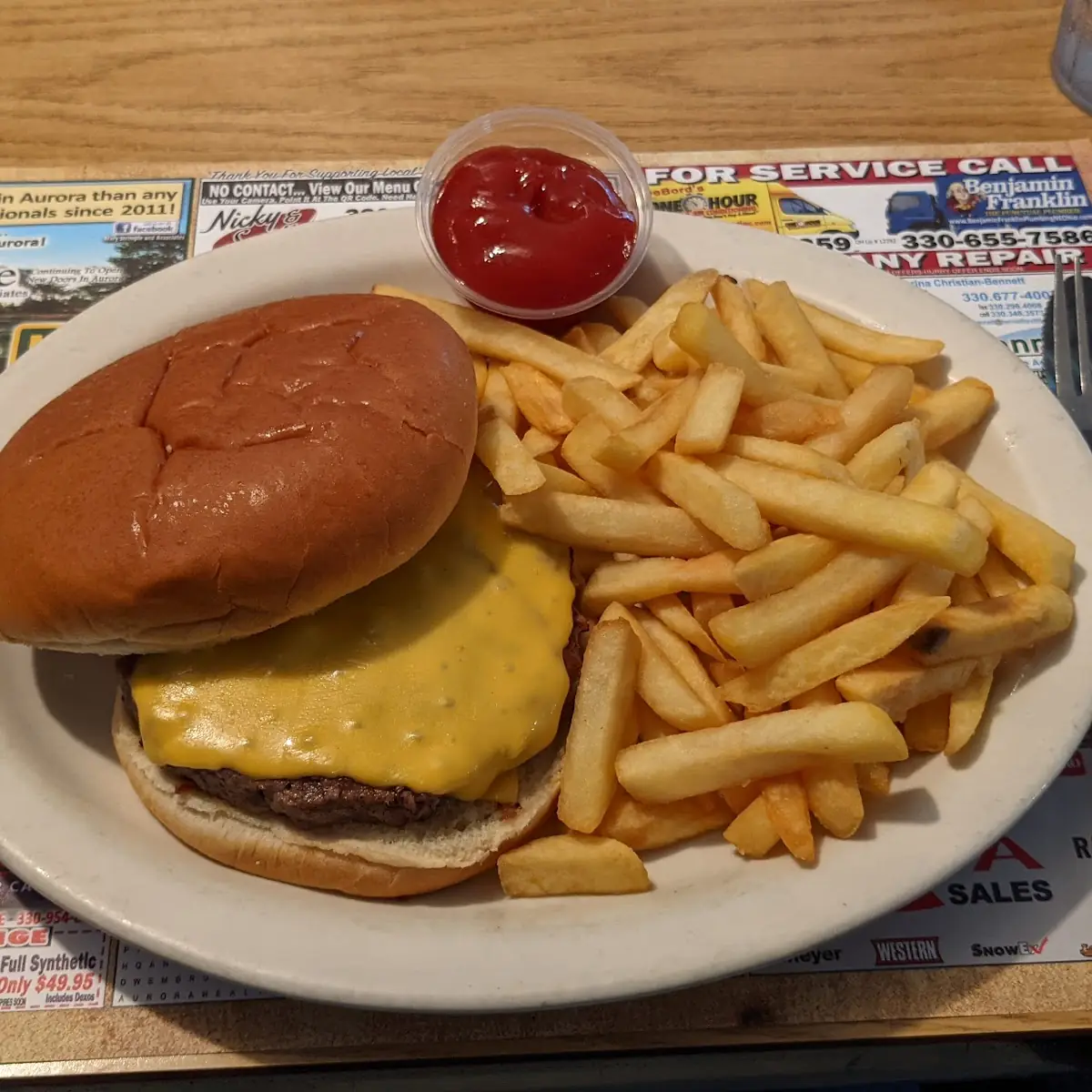 American Burger with Fries
