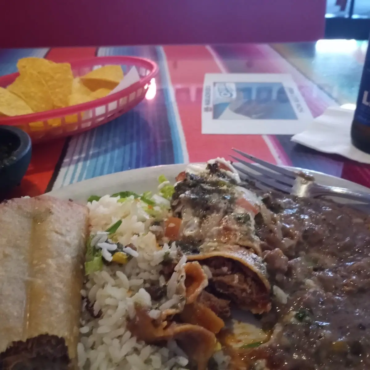Taco and Enchilada Rice and Beans Lunch