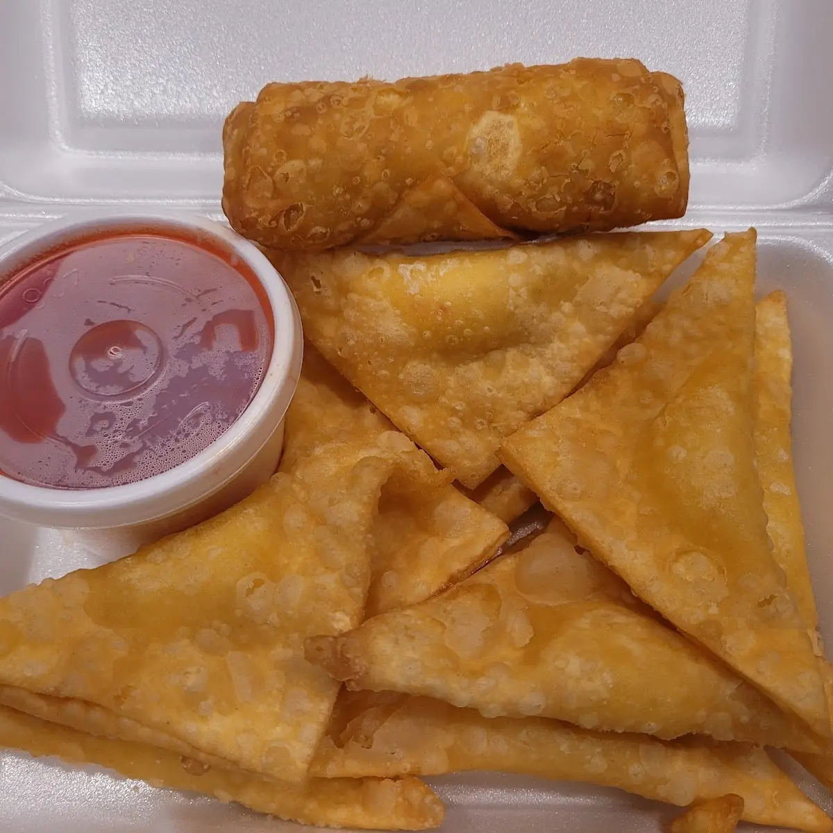 Egg Roll and Crab Rangoon