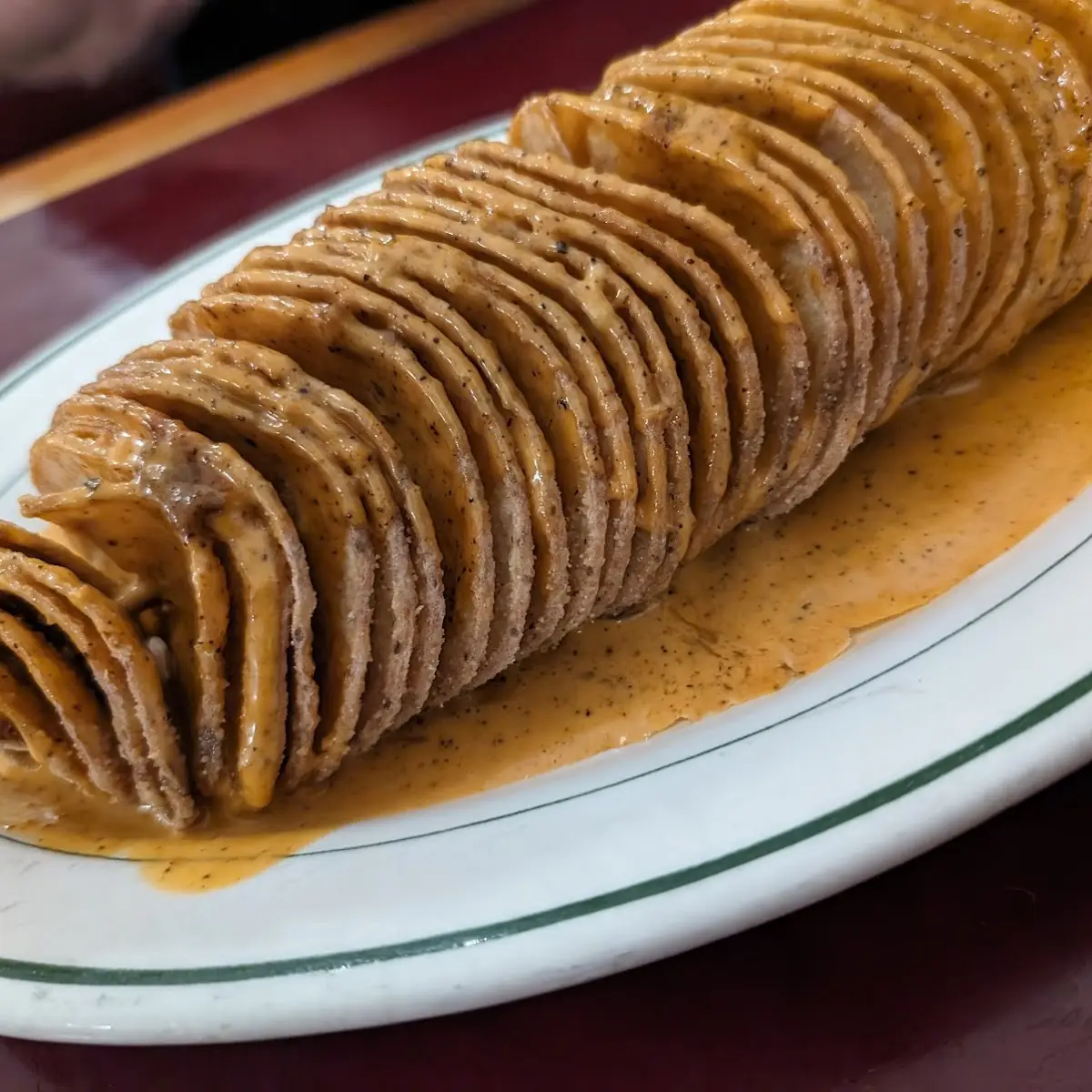 Breaded Spiral Cut Potato with Buffalo Cheese Sauce