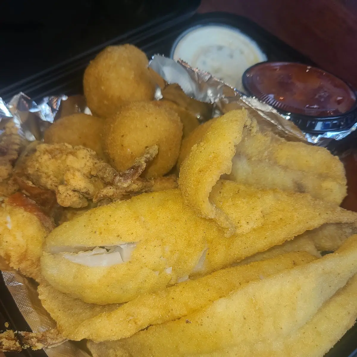 Fried Fish Fried Soft Shell Crab and Crab Balls